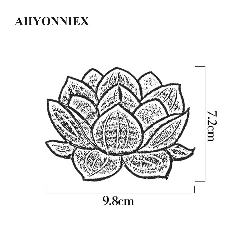 AHYONNIEX 1 шт. лампа цветок лотоса патч утюг на аппликацию цветочный для одежды ткань