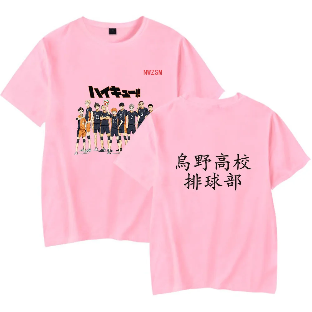 

Summer Mens Tshirt 2020 Anime Haikyuu Karasuno High School T Shirt Cotton Short Sleeve Volleyball Graphic Tee Cool Funny Shirt