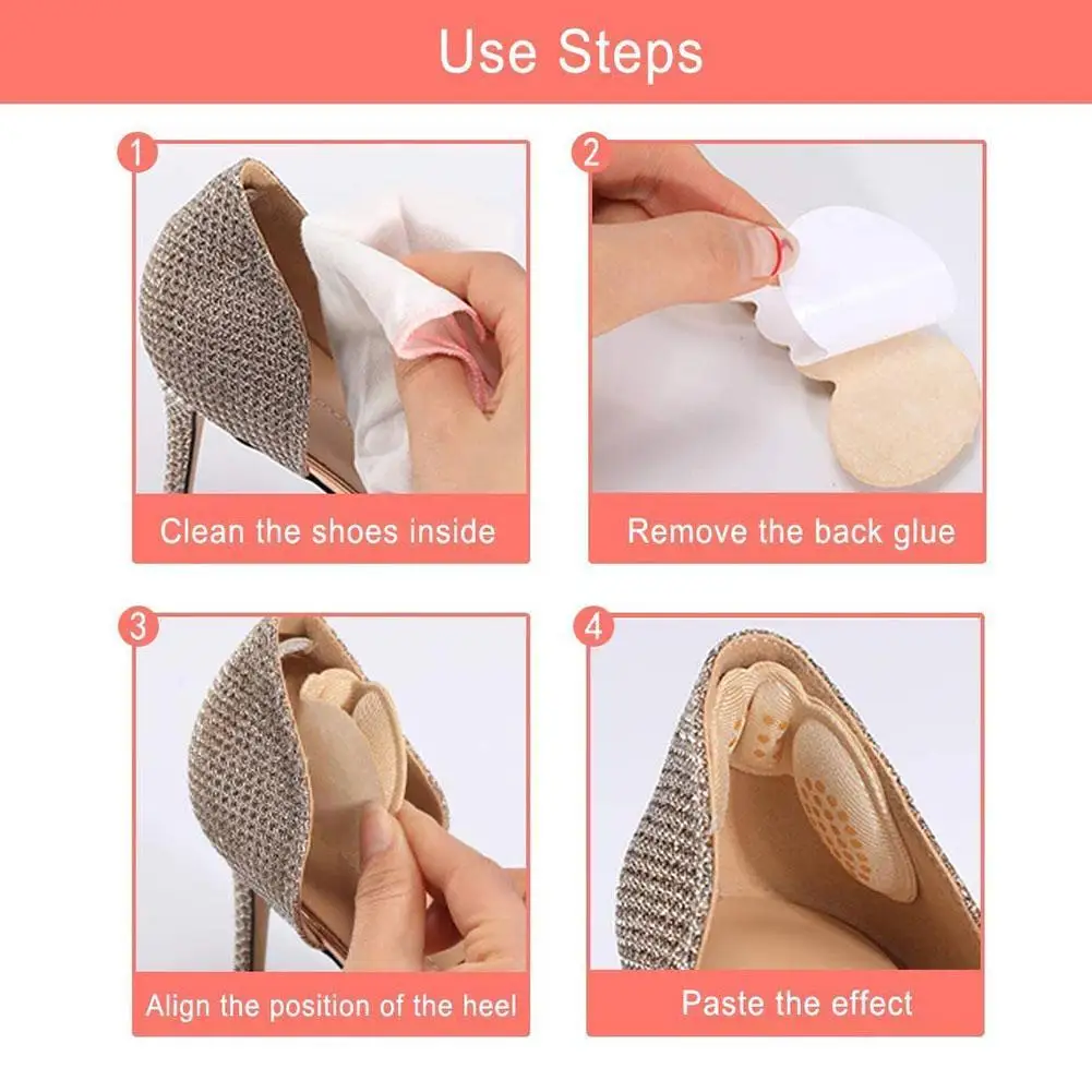 

1pair New Women Insoles Soft Foam Cotton Gel Shoe Pads Shoe Heel Stick Pad Anti Slip Foot Protector N4F8