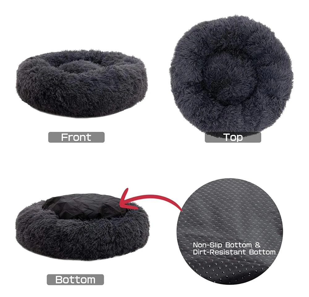 

Soft Pet Dog Bed Round Washable Long Plush Dog Cushion House Cat Bed Velvet Mats Sofa Bed for Samll large Dogs Basket Pet Bed