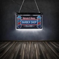 haircuts shaves barber shop led electronic lighted display opening sign hairdresser hair salon acrylic edge lit wall light