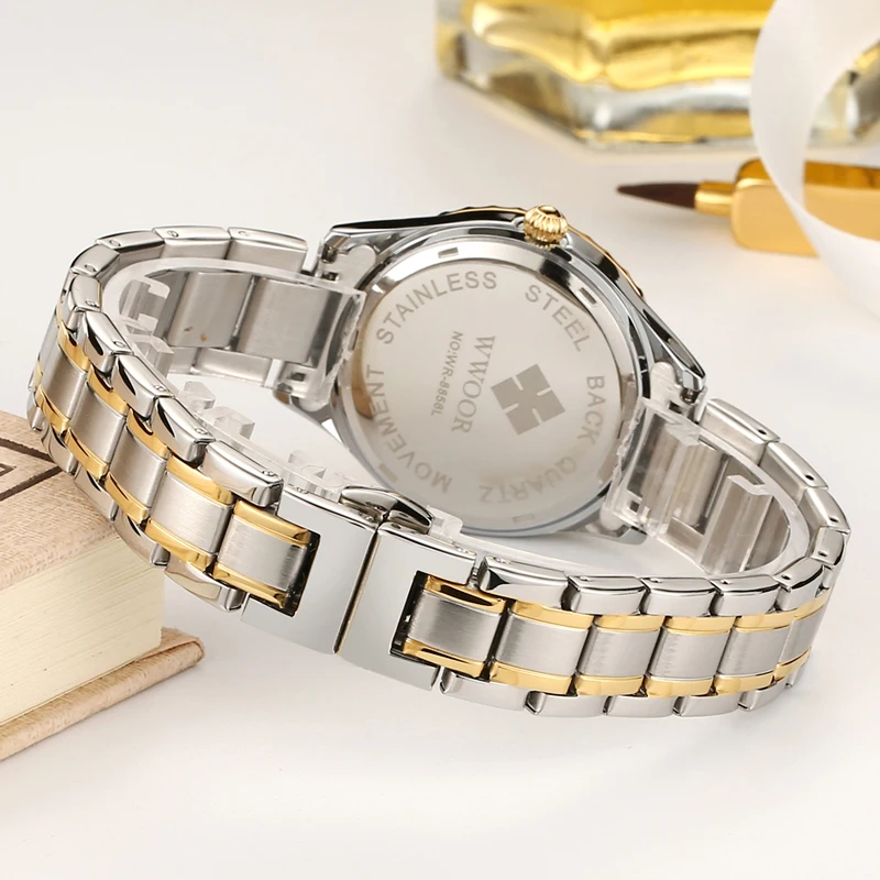 Новинка WWOOR женские часы Топ люксовый бренд модные повседневные кварцевые