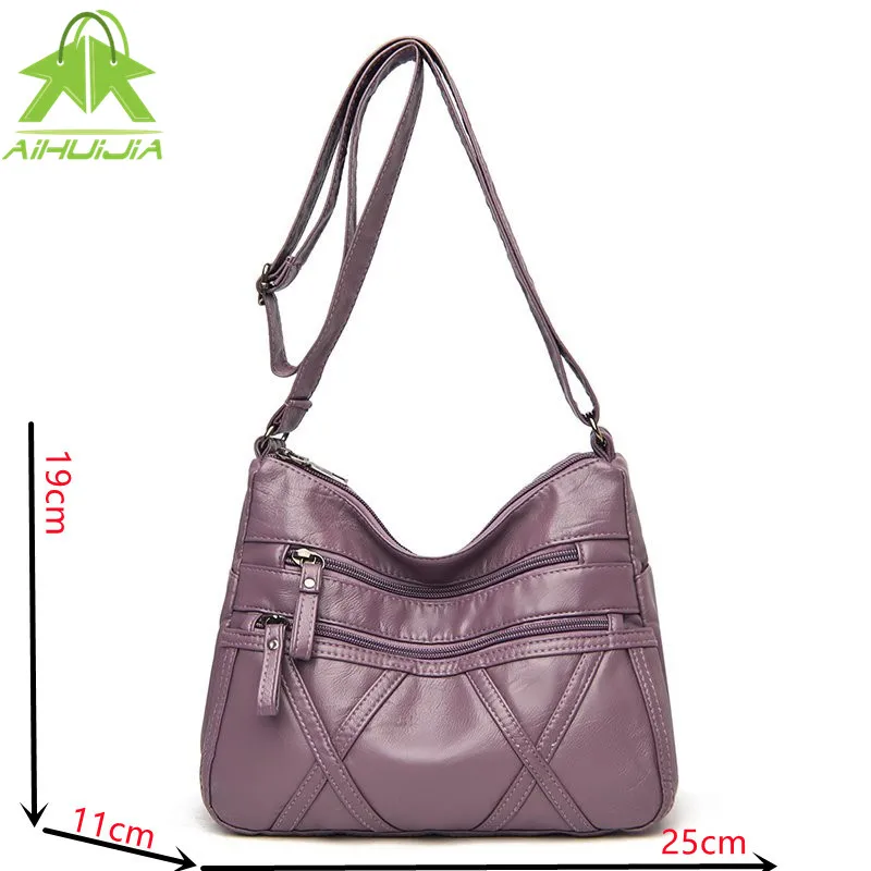 

Luxurious Female Handbag High Capacity Solid Color Messenger Bag 2021 New High Quality Pu Leather Shoulder Bags Travel for Women