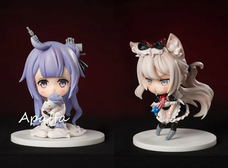 

10cm Anime Game Figure Toys Azur Lane HMS Unicorn and Hamman Cute Q Version PVC Action Figure Toys Collection Model Doll Gift