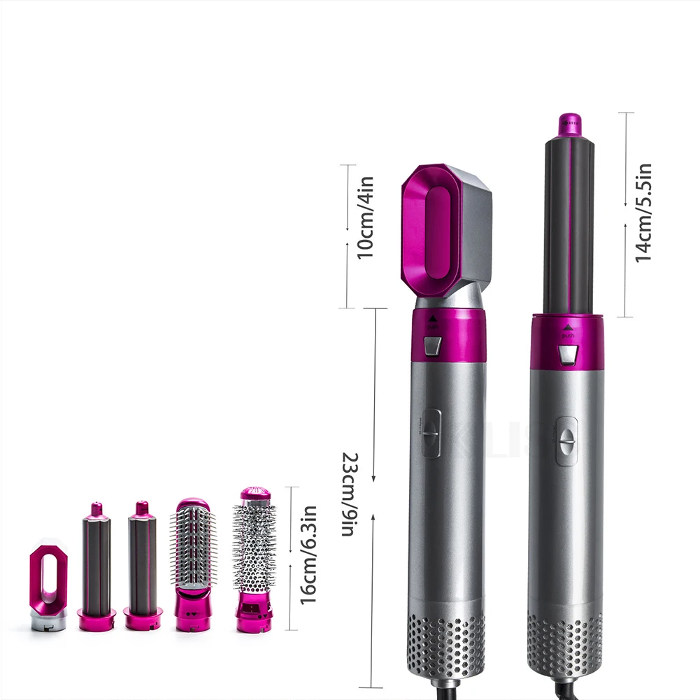 

5 In1 Negative Ion Multifunction Hair Curling Hair Comb Waves Straightener Electric Blow Dryer Comb Hot-air Hair Curling Wand