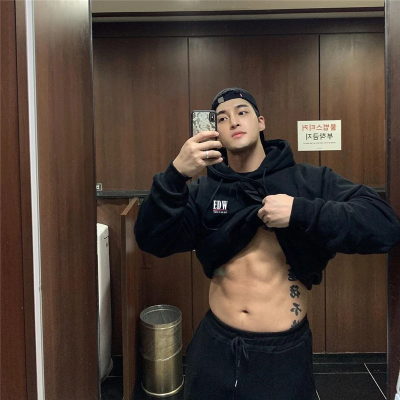 

2021 Autumn Men Running Hoodies Gym Fitness Bodybuilding Sweatshirt Pullover Sportswear Male Workout Training Hooded Jackets