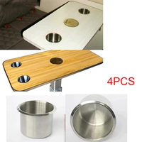 4pcs car cup holder drink cup holder rv camper recessed stainless steel cup drink can holder marine boat yacht truck cup holders