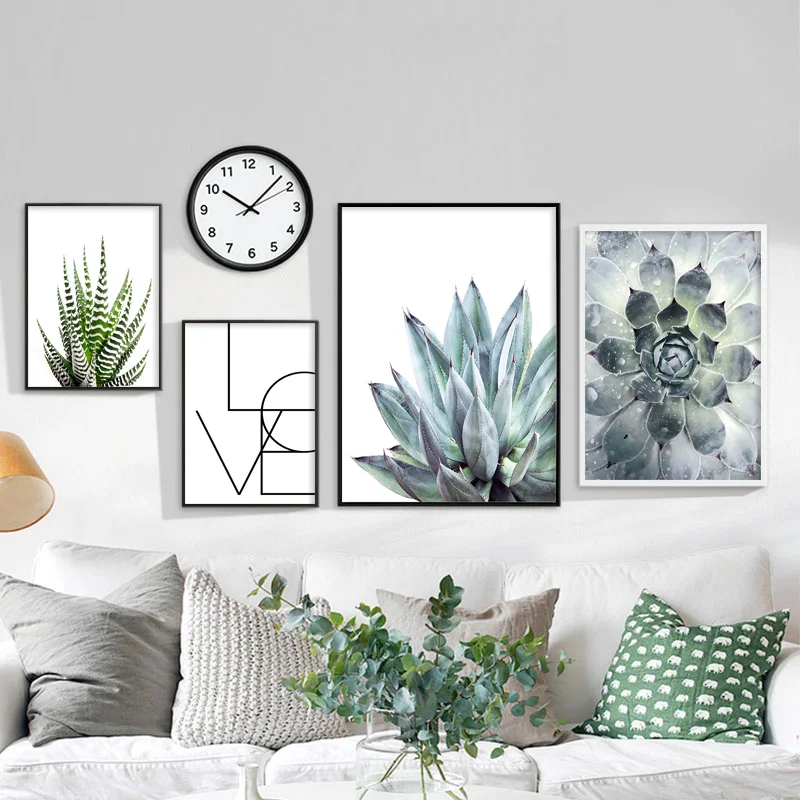

Green Plant Succulent Botanical Canvas Poster Nordic Decorative Print Wall Art Painting Scandinavian Pictures Modern Home Decor