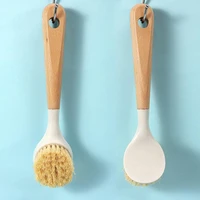 kitchen wooden long handle cleaning brush pan pot bowl tableware brush dish washing brush home kitchen cleaning tool
