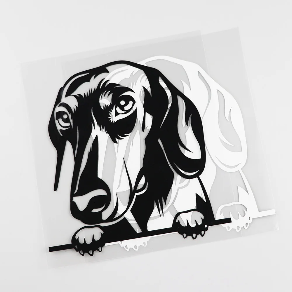 

Personalized Car StickersDachshund Car Sticker Peeking Dog Vinyl Decal 16x15cm