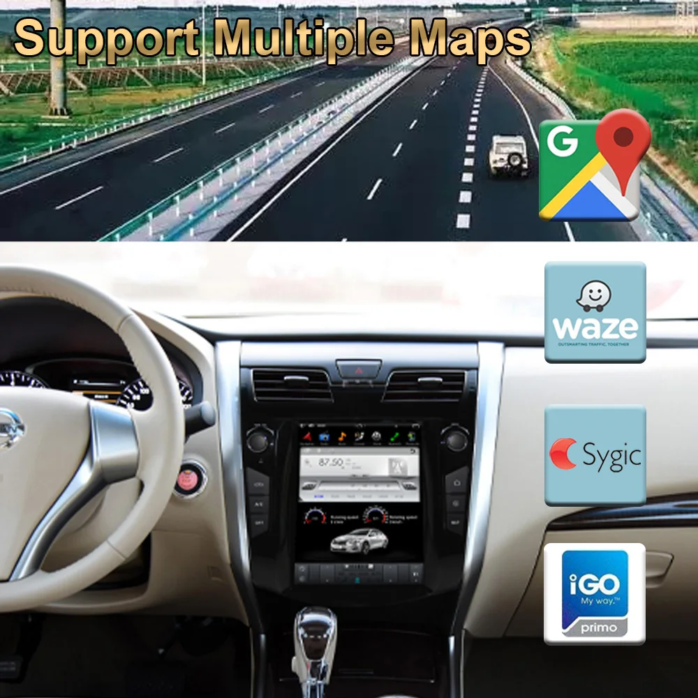 Вертикальный Автомобильный GPS-навигатор в стиле Tesla Android 9 0 для NISSAN TEANA 2013-радио