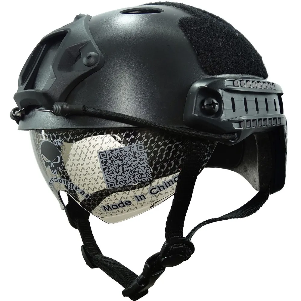 

Military Army Swat Airsoft PJ FAST Helmet Outdoor Sports CS Wargame Paintball Head Gear Tactical Helmets with Protective Goggle