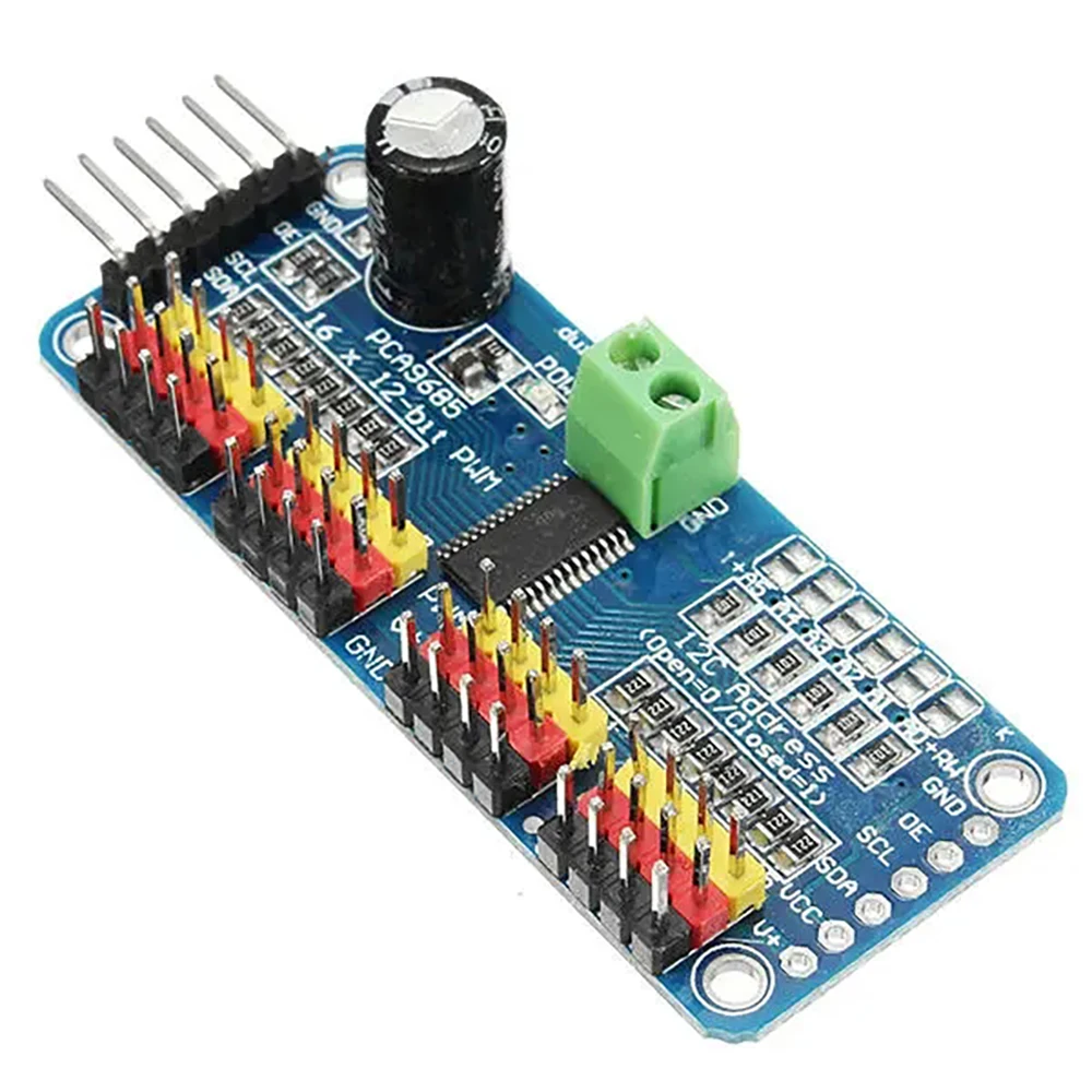 16- 12- PWM-  PCA9685,  I2C  Arduino