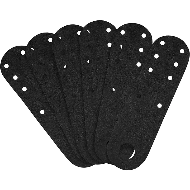 

6 Pcs Black Toe Guards Leather Protectors for Quad Roller Skate Durable Quad Roller Skate Protection for Boys and Girls