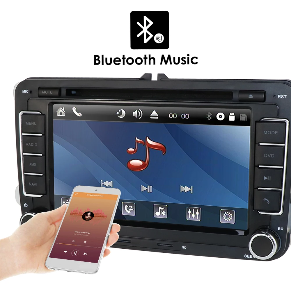 Ossuret " 2 din автомобильный DVD радио плеер gps навигация для VW Golf/6/Golf/5/Passat/b7/cc/b6/SEAT/Skoda Bluetooth FM стерео плеер