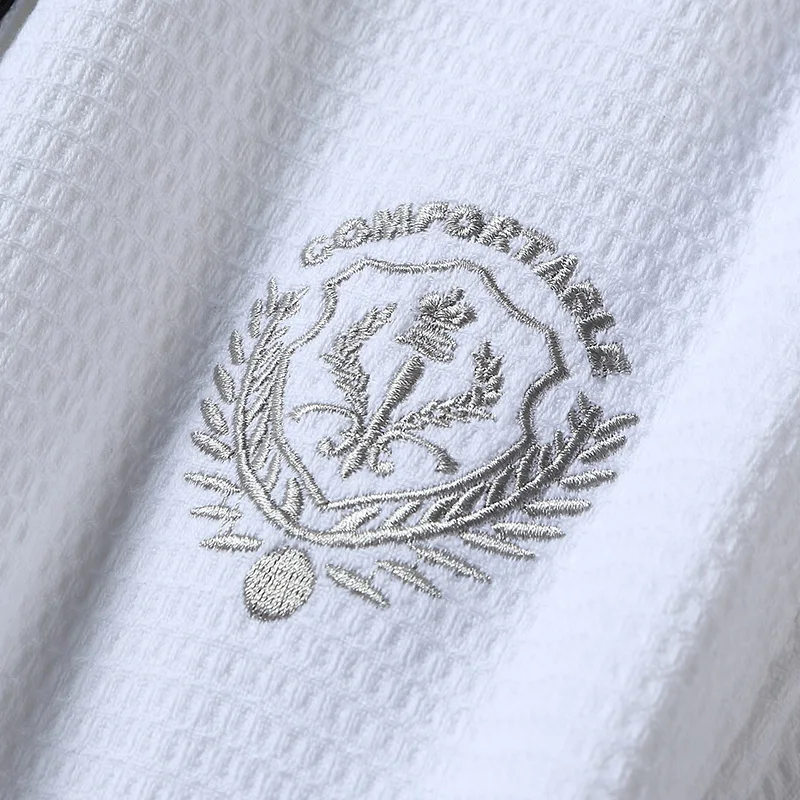 Зимние халаты для мужчин и женщин 100% хлопок вафельная утолщенная ткань