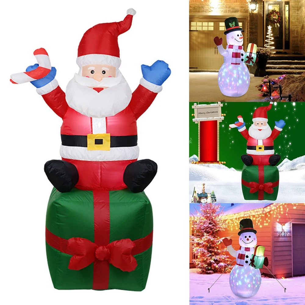 

Inflatable Snowman Santa Claus Gingerbread Man Model with LED Light Inflatable Christmas Dolls for Outdoor Xmas New Year's Decor