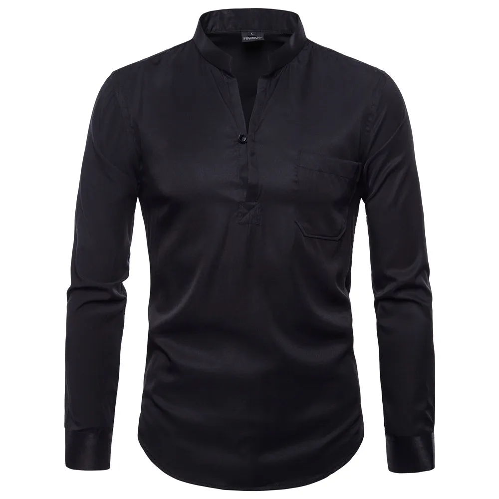 Рубашка SWAGWHAT мужская с длинным рукавом Хлопковая сорочка кроя Slim Fit в