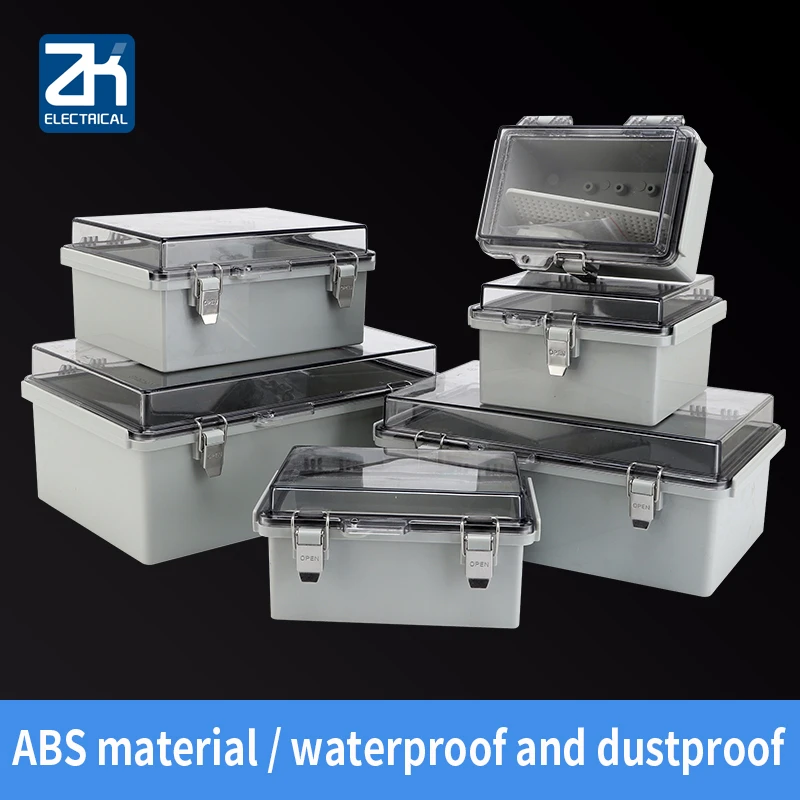 Наружная водонепроницаемая распределительная коробка с замком прозрачная для