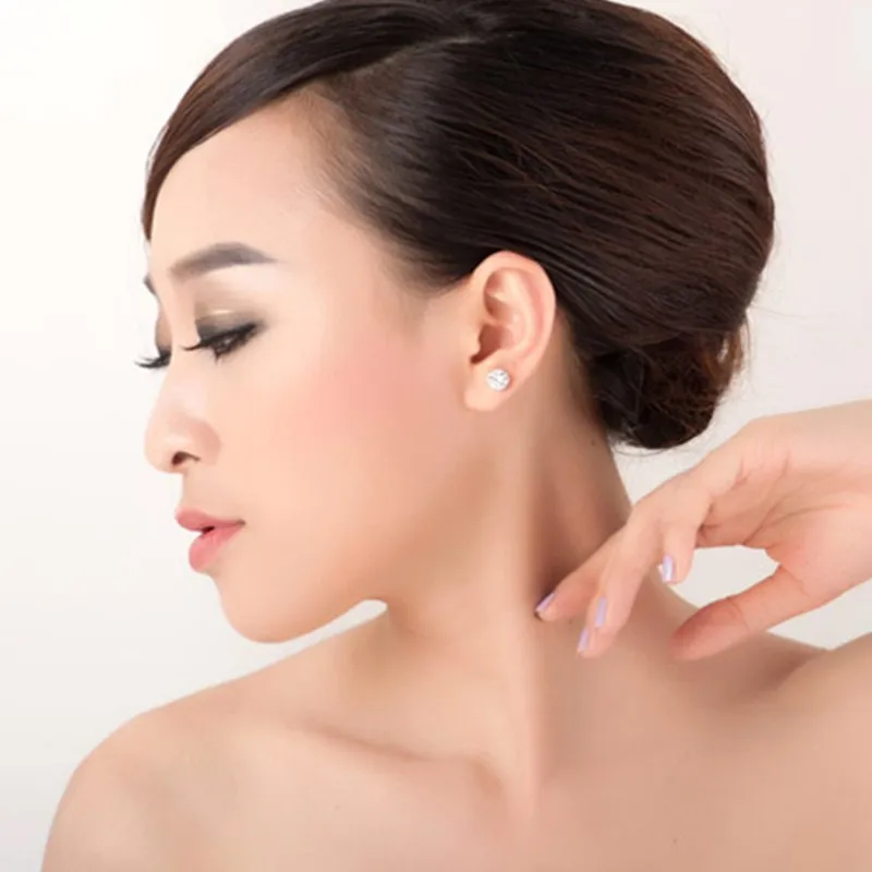 Серьги гвоздики Flyleaf из стерлингового серебра 925 пробы с фианитом в виде короны