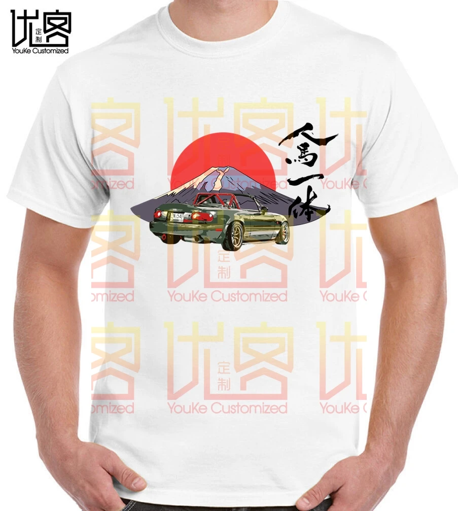 2020 японский стиль Mazda Miata Mx5 футболка hombre Jinba Ittai Mount Fuji edition homme с графическим