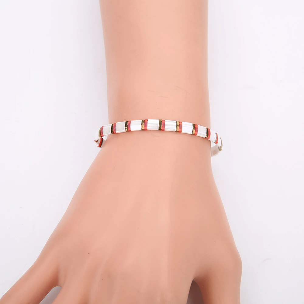 Rttooas новинка простой браслет плоский растягивающийся квадратный для женщин и