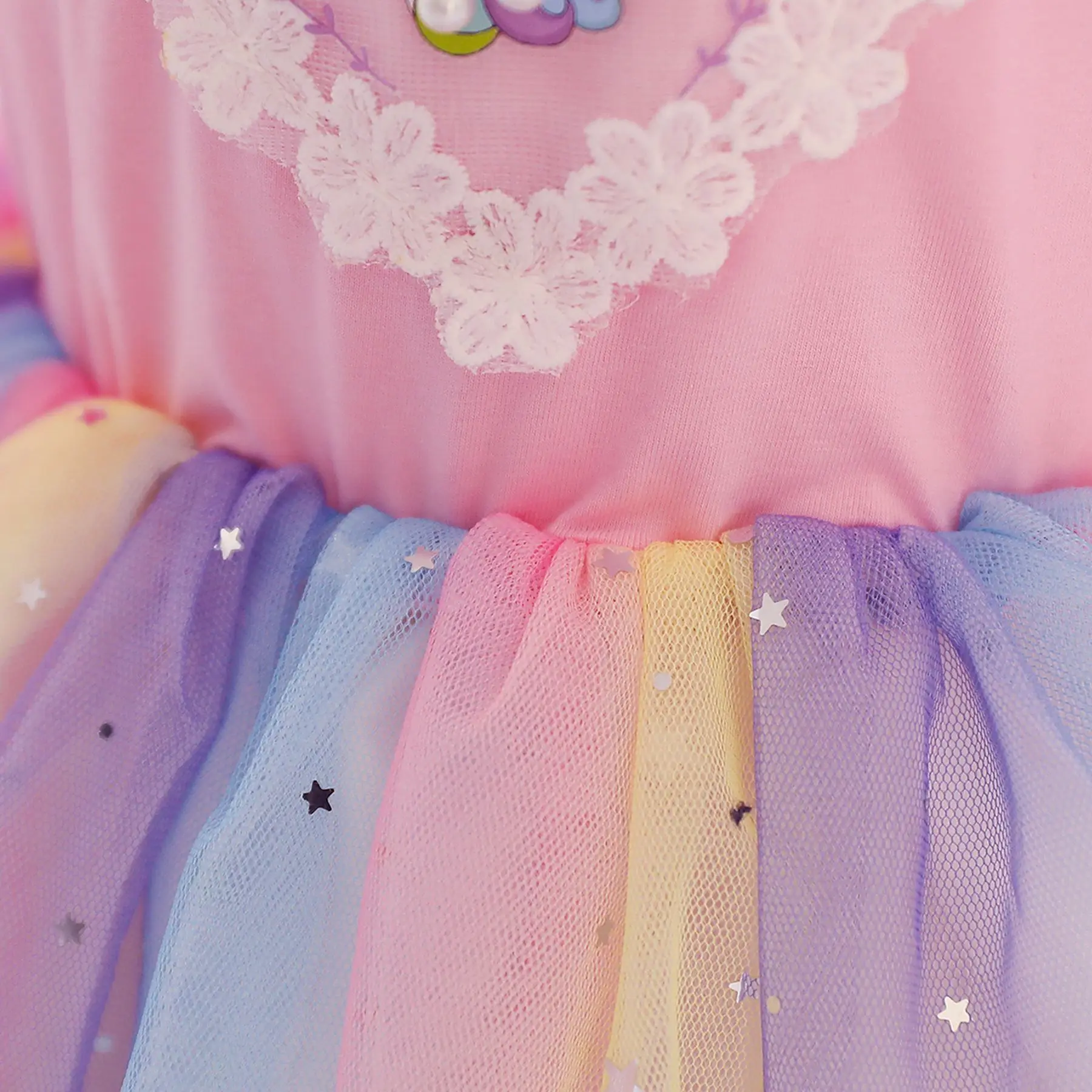 

2021 Summer Dress Girls KidsPrincess Dresses For Girls Wedding Party Catwalk Dress Children Clothing Bud silk Rainbow sequins