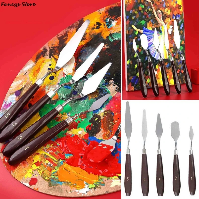 Palette Oil Mix Pigment Texture Artist Spatula Drawer Art Painter Paint Tool Scrape Scraper Knife Cream Butter Spatula Kitchen images - 6