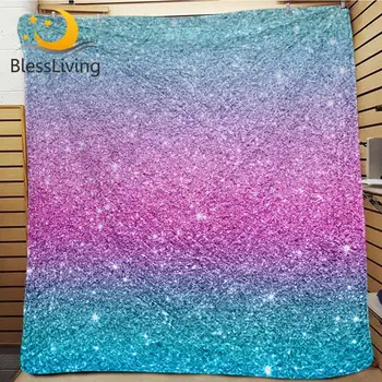 BlessLiving Colorful Realistic Bed Quilt Blue Pink Bedding Twin Pastel Colors Cozy Summer Comforter Trendy Coverlets colchas 1