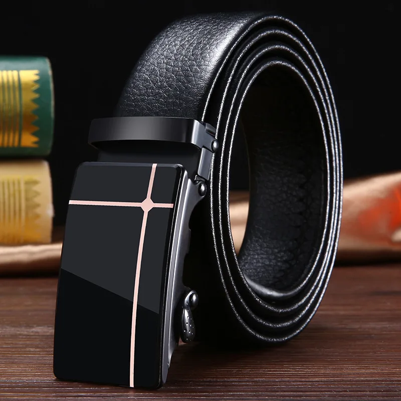 

Belt Men's Leather Automatic Buckle Belts For Young People Simple High-end Leather Pants Belts For Men And Women PD214
