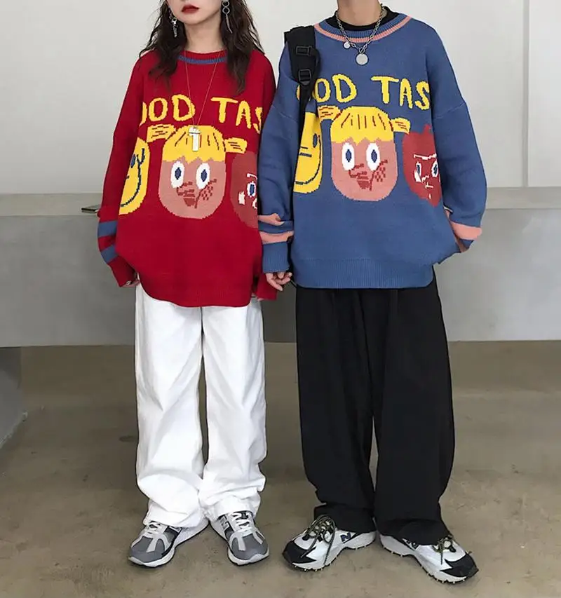 

2021 New Cartoon pattern mujer suteres Loose Women Sweater Autumn Winter Pullover Female warm Sweater Top