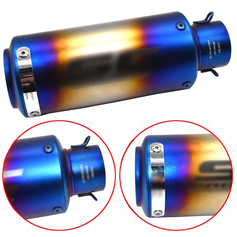 

Universal 51mm 60mm motorcycle exhaust pipe suitable For tmax500 mt07 mt09 muffler carbon fiber exhaust with stickers
