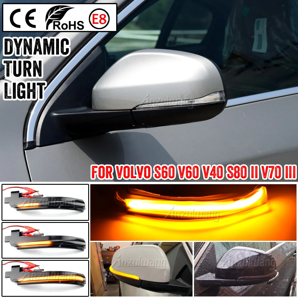 

Dynamic Turn Signal Light For Volvo S60 CC V60 CC S60 II S80 II V70 III Car LED Side Mirror Sequential Indicator For Volvo V40