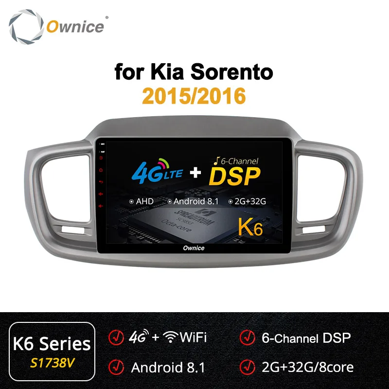S1738 K6 Series Ownice K1 K2 K3 K5 K6 Восьмиядерный Android 9,0 Автомобильный DVD радио плеер gps Navi для Kia Sorento стерео 4G 360 панорама DSP - Цвет: S1738 K6 Series