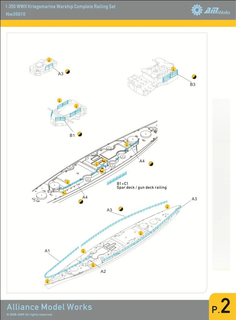 

1/350 Scale Railing: WWII KM surface vessels NW35010 Model Accessory Drop Shipping
