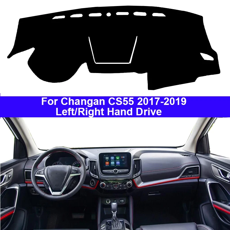 

Car Auto Inner Dashboard Cover DashMat Carpet Cape For Changan CS55 2017 2018 2019 Protector Rug Anti-UV Block Sun Ray Sun Shade
