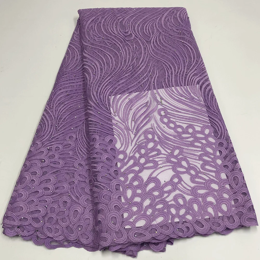 

Fashionable Net Lace Fabric dress fabric embroidered popular pattern with stones good quality wholesale French Tulle Lace Fabric