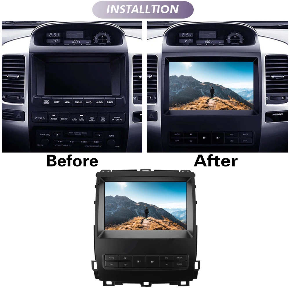 Автомагнитола 9 дюймов для Toyota Land Cruiser Prado 120 2004-2009 Android 11 стереоприемник