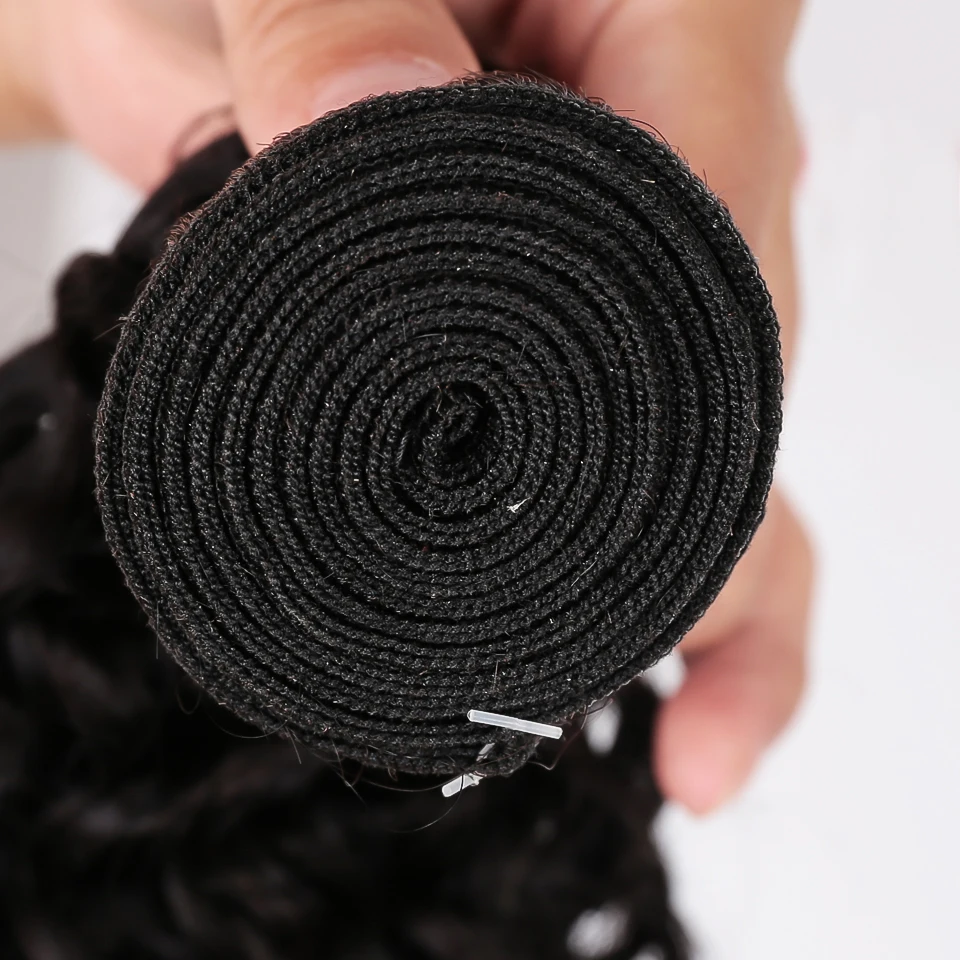 Salonchat бразильские кудрявые пряди с закрытием натурального цвета Remy пряди волос с закрытием 3 штуки и 4*4 закрытие шнурка