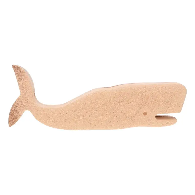 

1Pc Decorative Wooden Whale Model Blank Whale Statue DIY Painting Ornament Khaki