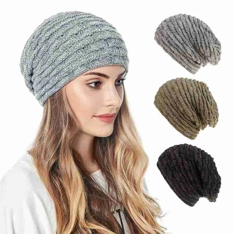 

Knitted Hat With Fleece And Ear Protection Warm Winter Boys Hat Caps Girls Fashion Unisex Color Knitted Outdoor M1J6