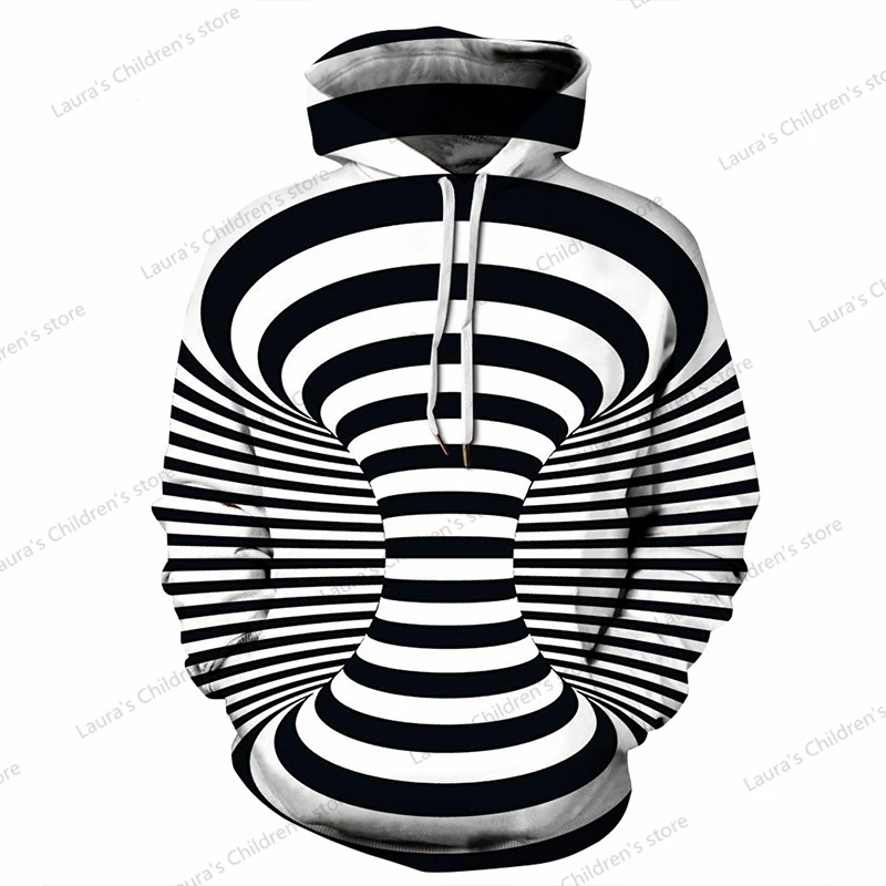

New Design 3D Printing Fun Three-dimensional Vortex Personalized Pullover Kids Hoodie Boys Girls Fashion Casual Loose Sweatshirt