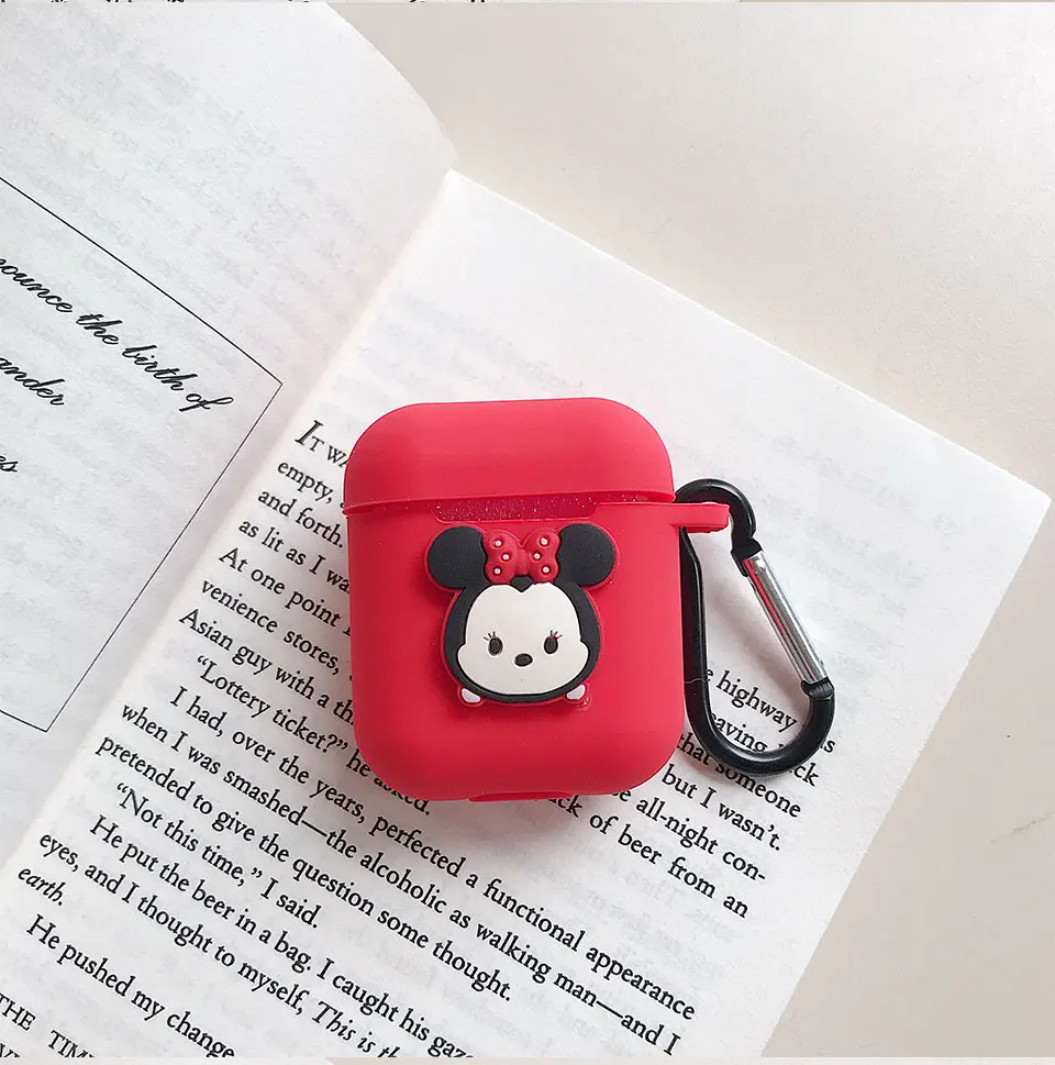 Синий Чехол для Apple airpods чехол силиконовый чехол airpods чехол с брелок для ключей для Apple AirPods мультяшный наушник - Цвет: Синий
