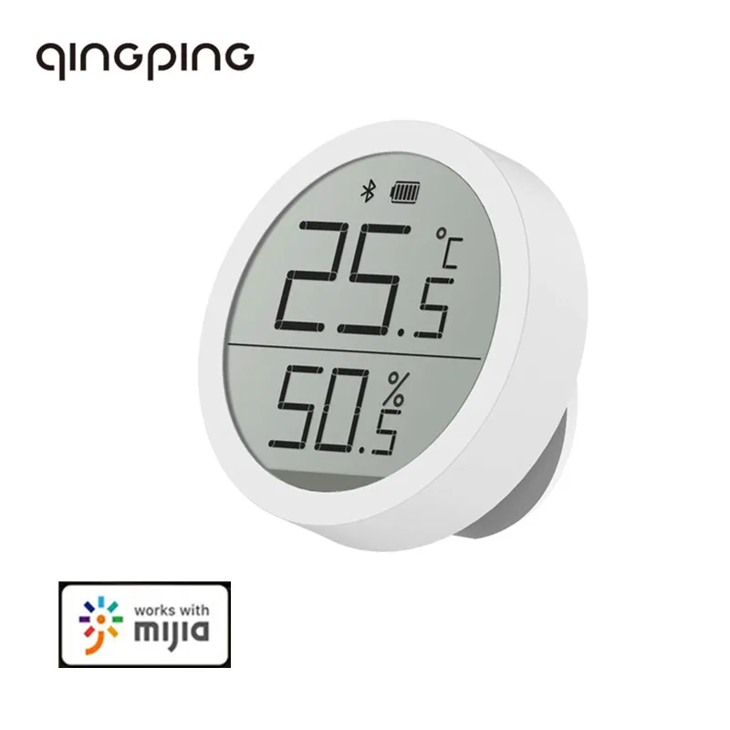 

Цифровой термометр и гигрометр Qingping, электронный прибор с монитором и чернилами для автоматической записи данных, работает с приложением Mi ...