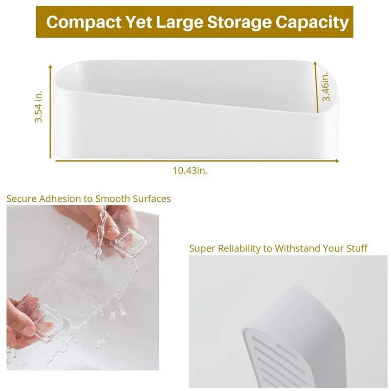 

Ecoco Geometry Modeling Plastic Box Storage Bathroom Organizer Storage Wall Shelf Bathroom Accessories Shower Shelf Punch-Free