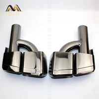 car accessories 304 stainless steel exhaust pipe muffler tail throat h shaped bilateral four out square tail throat