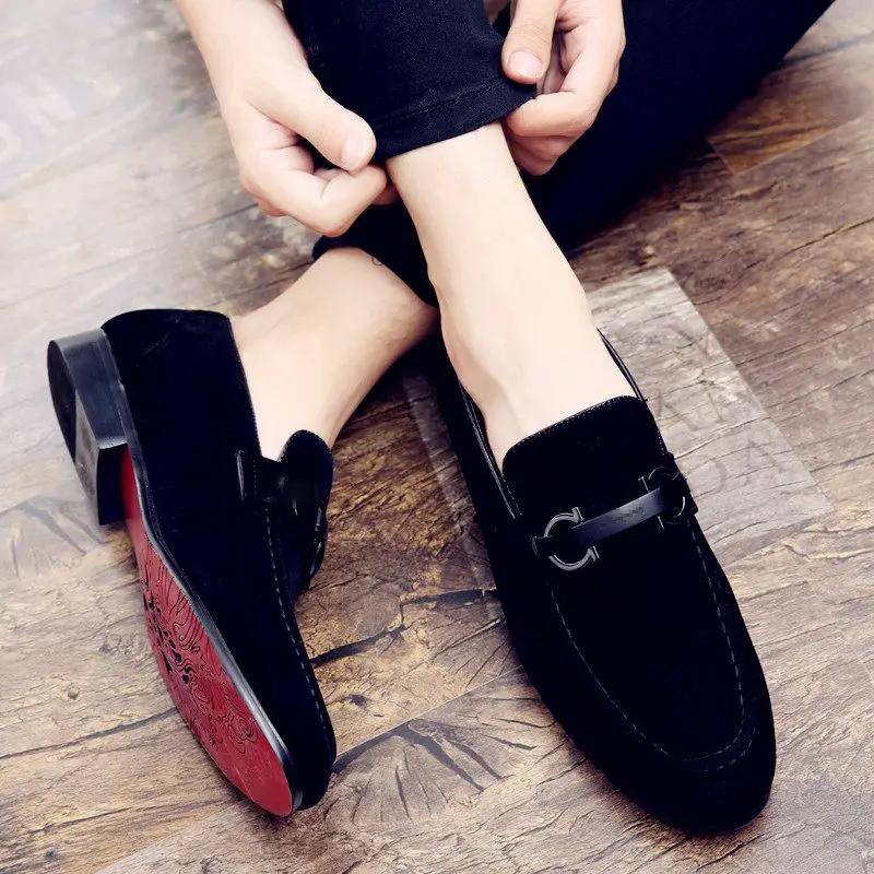 

2021 New Spring Men's Casual Shoes Comfortable Men's Leather Shoes Green Black Suede Men's Shoes Men's Loafers Luxury zapatos