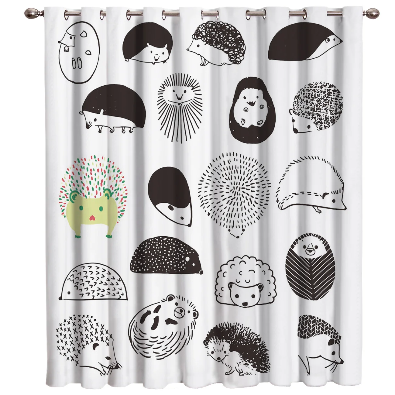 Шторы на окна с рисунком ежика Мультяшные животные для спальни кухни Цветочные