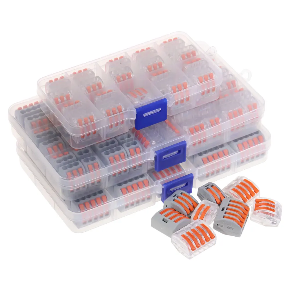 

Mixed Boxed Fast Wire Connector 212/213/214/215 Universal Compact Push-in Conductor Wiring Connector Terminal Block