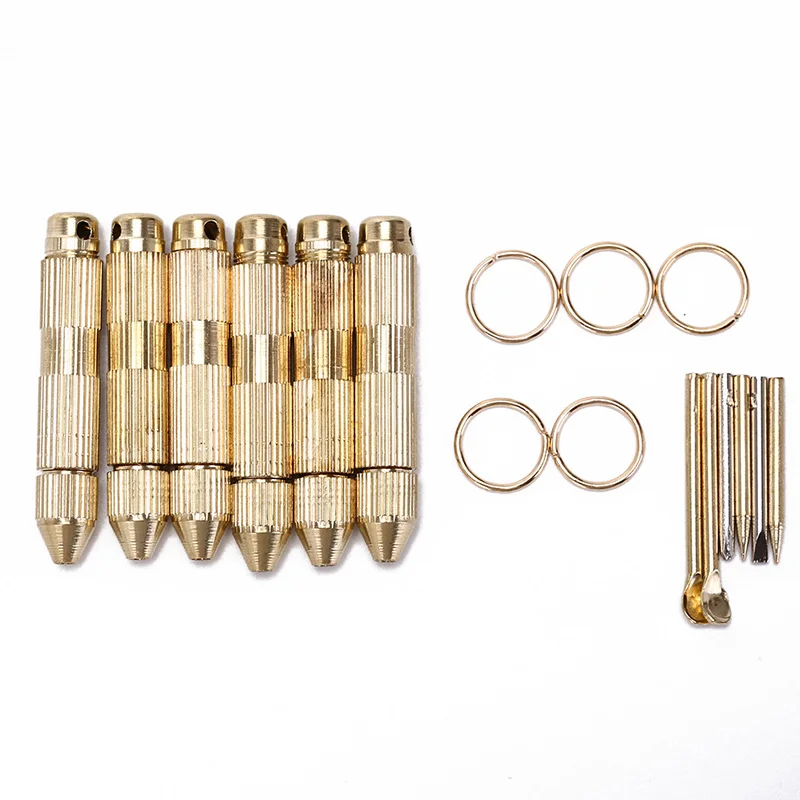 

5pcs EDC Easy Carry Outdoor Camping Brass Toothpick Multi-functional Digging Ear Tools Wholesale